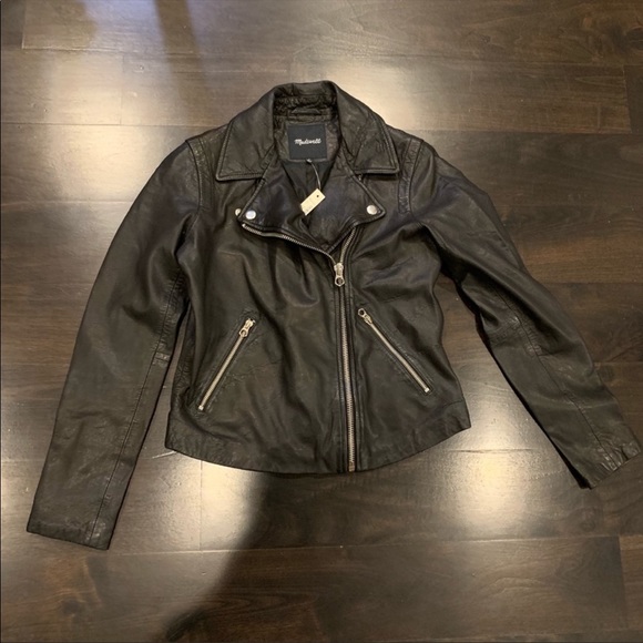 🆕 Madewell Leather Biker Jacket - Picture 2 of 9